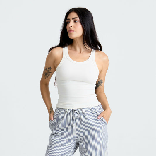 Women Wind Worn Tank Top in Bone