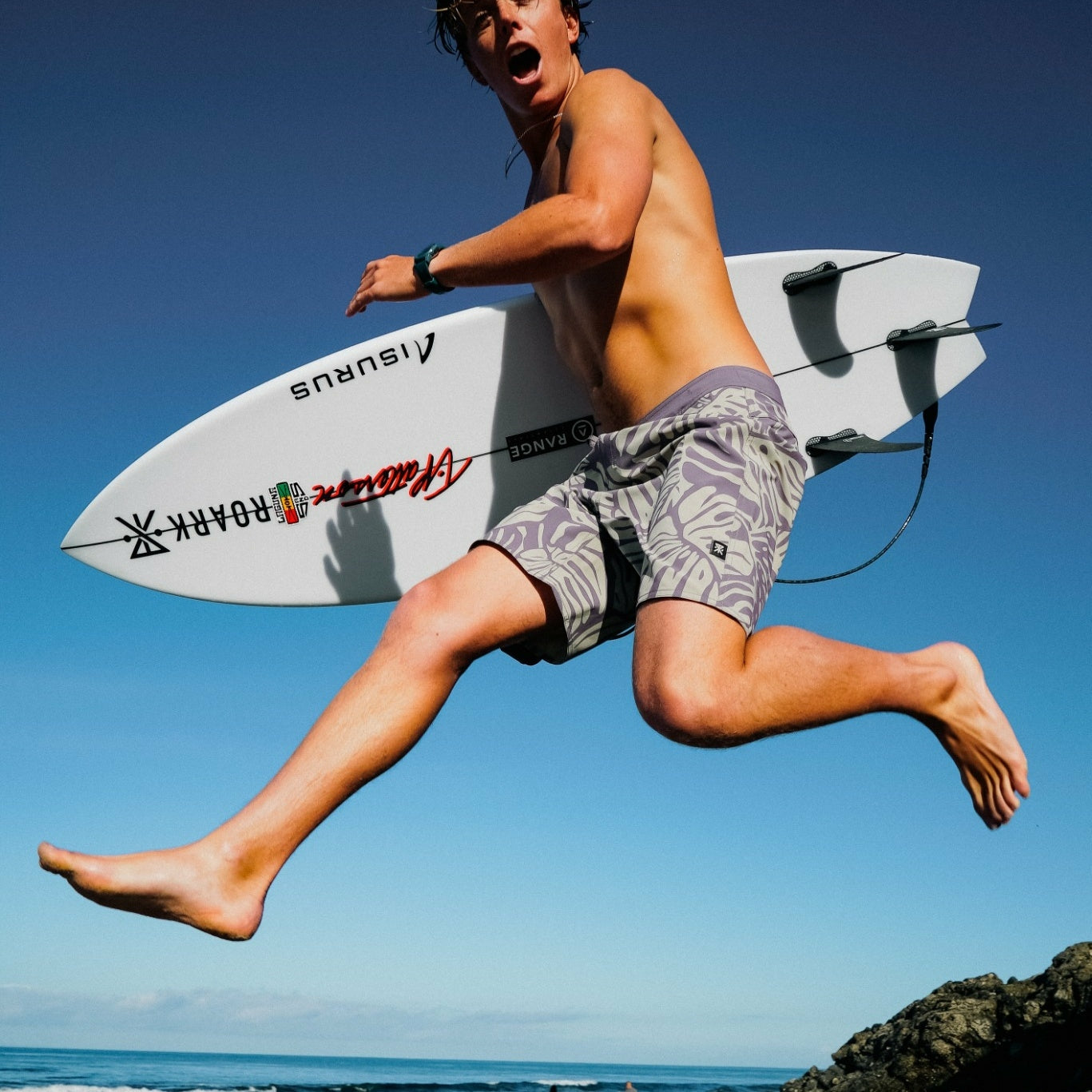 Men Passage Boardshorts in Slate Green Stripe