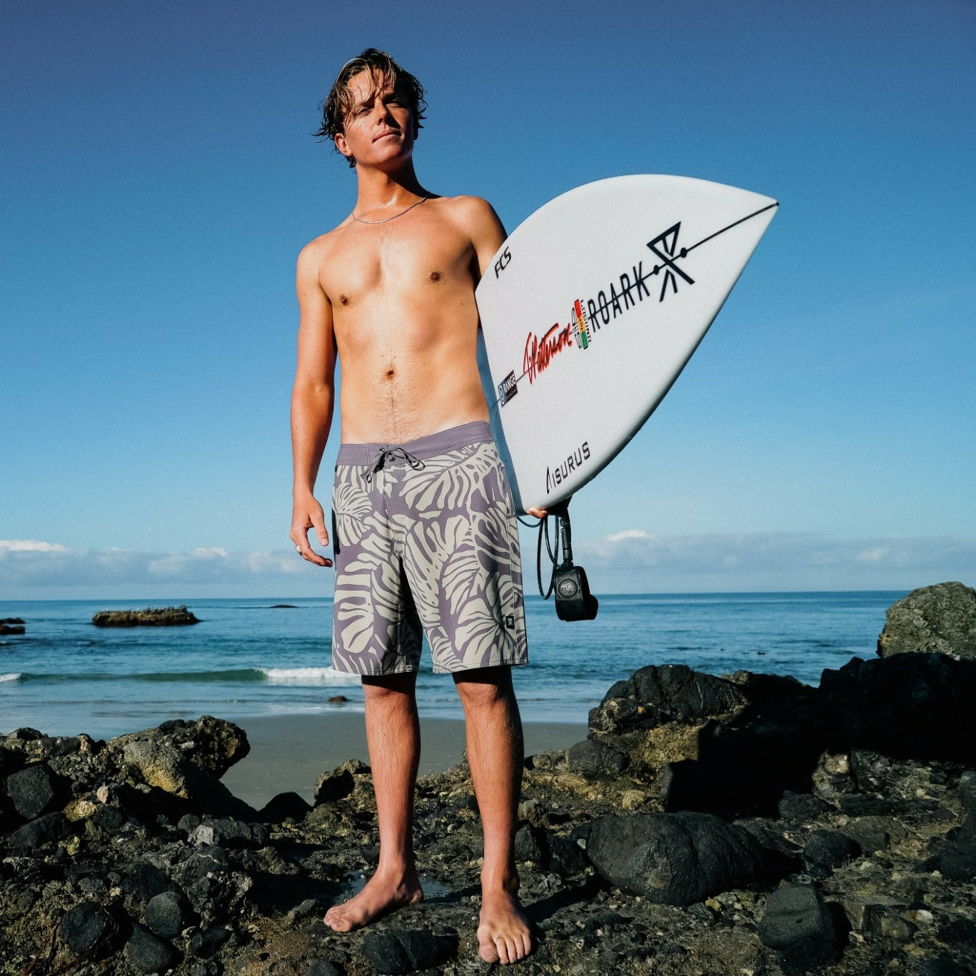 Men Passage Boardshorts in Slate Green Stripe